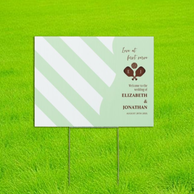 Preppy Pickleball Stripes Wedding Sign (Creator Uploaded)