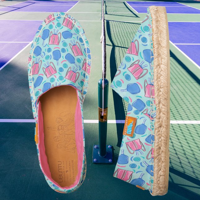 Preppy Pickleball with Paddles & Balls Blue Espadrilles (Creator Uploaded)