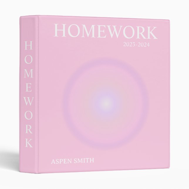 Preppy Pink Aesthetic  3 Ring Binder (Front/Spine)