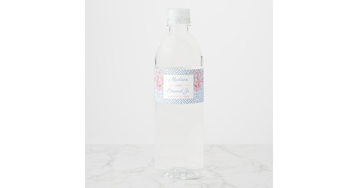 Palm Beach, Preppy, Pink Water Bottle