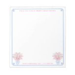 Preppy Pink And Blue Custom Stationery With Name Notepad at Zazzle