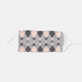 Preppy Pink And Gray Argyle Adult Cloth Face Mask (Front, Folded)