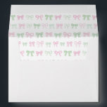 Preppy Pink And Green Baby Girl Shower Envelope<br><div class="desc">Envelope design with a pink and green hand painted bows pattern liner and white and one of the same bows on the reverse flap (with the name and return address) and also on the front with "Deliver to" text. Watercolor elements originally hand painted by me. This design matches my pink...</div>