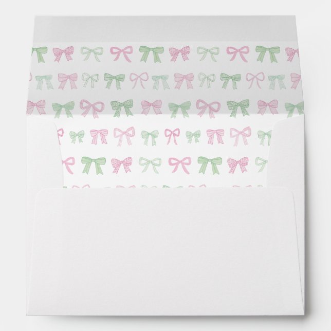 Preppy Pink And Green Baby Girl Shower Envelope (Back (Bottom))