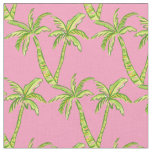 Preppy Pink and Green Palm Tree fabric