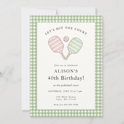 Preppy Pink and Green Pickleball Birthday party 