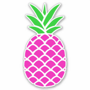 Preppy Pink and Green Pineapple Sticker