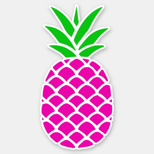 Preppy Pink and Green Pineapple Sticker