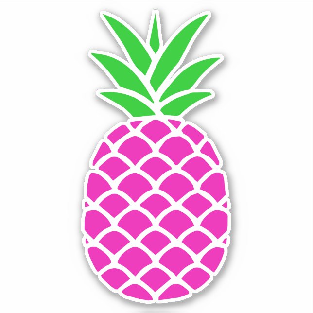 Preppy Pink and Green Pineapple Sticker (Front)