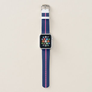 Preppy Pink and Navy Apple Watch Band