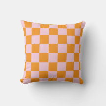 Preppy pink and orange checkered pattern