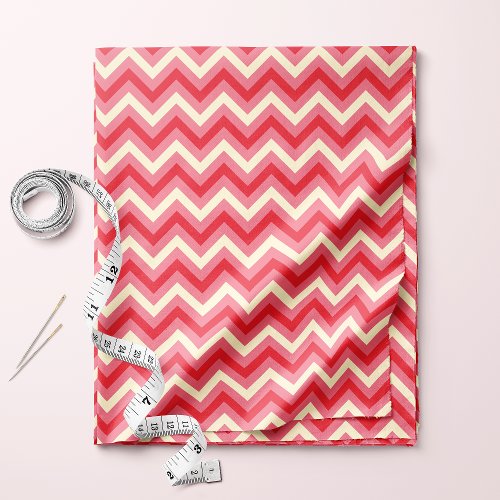 Preppy Pink And White Zigzag Chevron Pattern Fabric