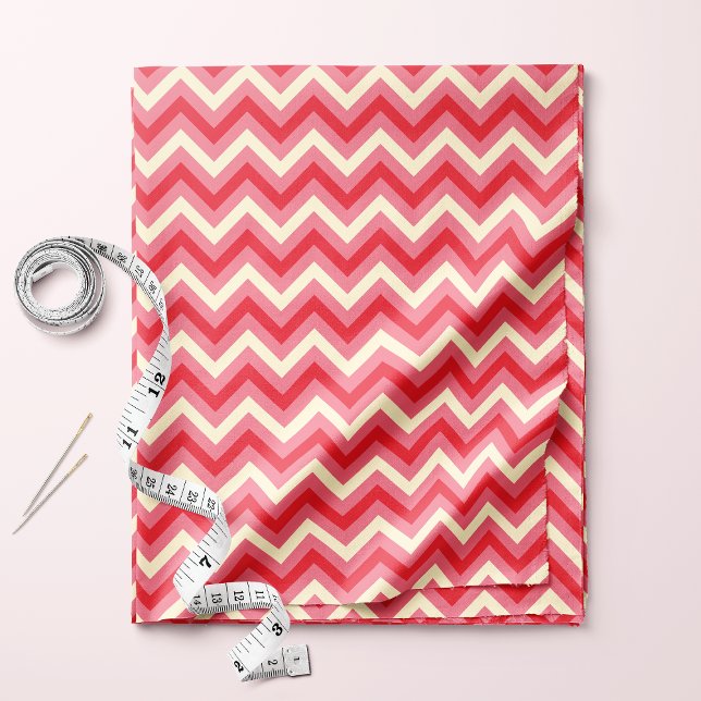 Preppy Pink and White ZigZag Chevron Pattern Fabric (Creator Uploaded)