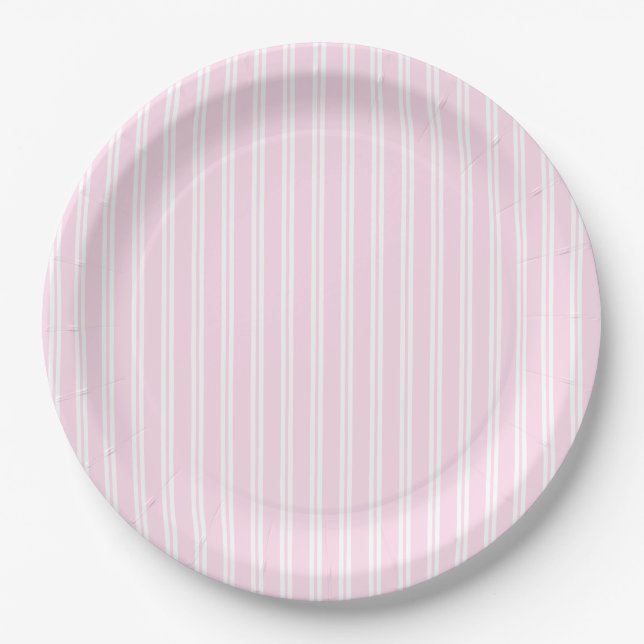 Preppy Pink Ballerina Slippers First birthday  Paper Plates (Front)