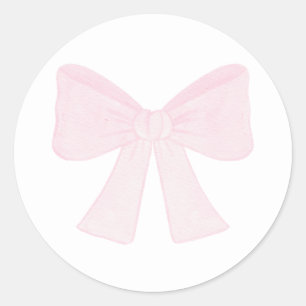 Preppy Pink Bow Grandmillennial First Birthday Classic Round Sticker