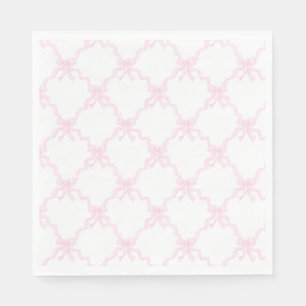 Preppy Pink Bows Trellis First Birthday Ribbonerie Napkins
