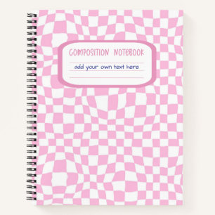 Preppy Pink Checker Composition Notebook