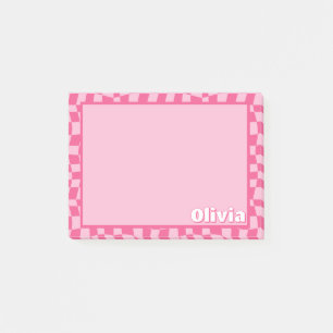 Preppy Pink Checkered Post-it Notes