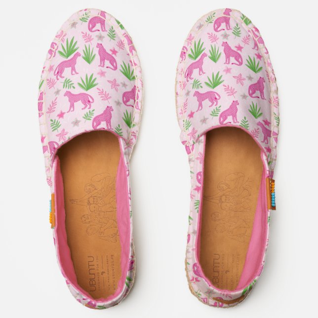 Preppy Pink Cheetah  Espadrilles (Front)