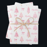 Preppy Pink Christmas Wrapping Paper<br><div class="desc">Our aesthetic wrapping paper is perfect for any occasion,  from birthdays to holidays and everything in between. It's the best way to show someone you care,  with a beautifully wrapped present that they'll cherish.</div>