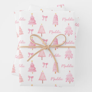 Preppy Pink Christmas Wrapping Paper