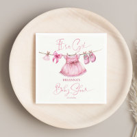 Preppy pink clothes on a line girls baby shower