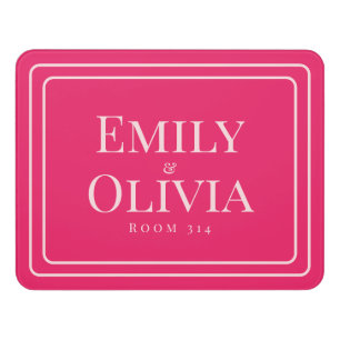 Preppy Pink Dorm Room Sign Roommate Door Sign