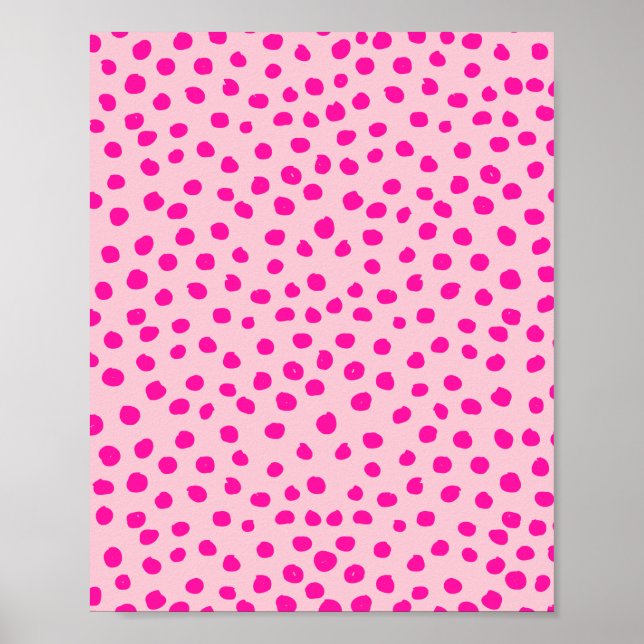 Preppy Pink Dots Modern Animal Print Spots (Front)