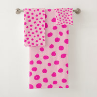 Preppy Pink Dots Modern Animal Print Spots