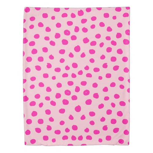 Preppy Pink Dots Modern Animal Print Spots Duvet C