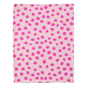 Preppy Pink Dots Modern Animal Print Spots Duvet C Cover