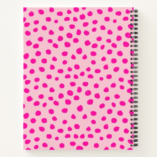 Preppy Pink Dots Modern Animal Print Spots Notebook 