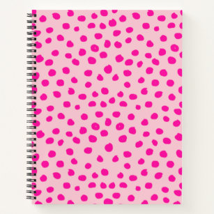 Preppy Pink Dots Modern Animal Print Spots Notebook