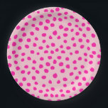 Preppy Pink Dots Modern Animal Print Spots Paper Plates<br><div class="desc">Animal Print – Pink Dalmatian Dots.</div>