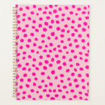 Preppy Pink Dots Modern Animal Print Spots Planner<br><div class="desc">Animal Print – Pink Dalmatian Dots.</div>