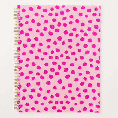 Preppy Pink Dots Modern Animal Print Spots Planner