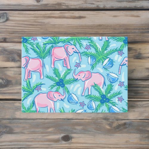 Preppy Pink Elephant Note Card