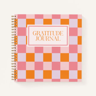 Preppy Pink Fall Checkerboard Gratitude Journal