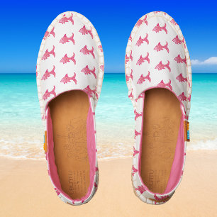 Preppy Pink Fish Coastal Chic Summer Espadrilles