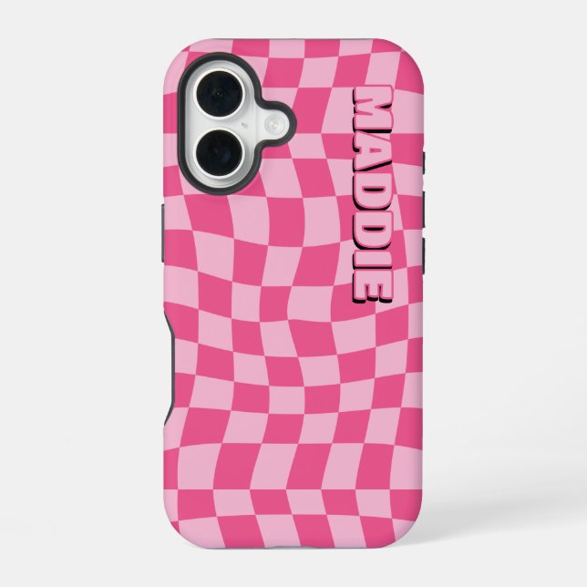 Preppy Pink Geometric  Iphone Case (Back)