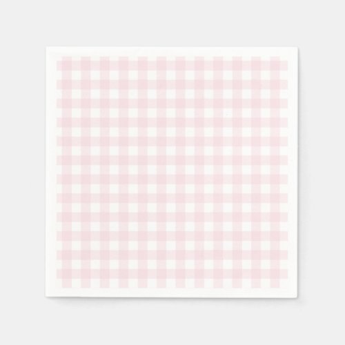 Preppy Pink Gingham Birthday Party Napkins