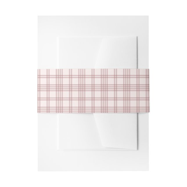 Preppy pink gingham country Bridal Shower Invitation Belly Band (Front Example)