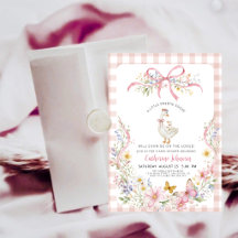  Preppy Pink Gingham Silly Goose Baby Shower