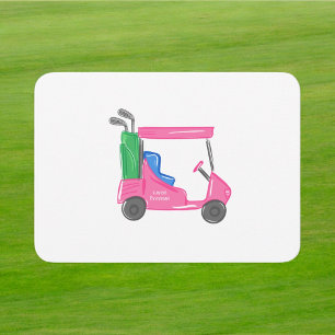 Preppy Pink Golf Cart Custom Note Card