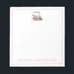 Preppy Pink Golf Cart Personalized Notepad<br><div class="desc">This cute personalized notepad features a preppy pink watercolor golf cart.  Personalize with your choice of name or special text.</div>