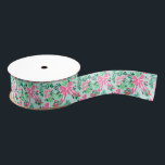 Preppy Pink & Green Christmas Bows & Garland Grosgrain Ribbon<br><div class="desc">PreppyPrint.com - Celebrate Christmas in style! Add your personalized touch. Transfer this design onto the products of your choice too! Please visit my designer store,  PreppyPrint.com,  for coordinating items.</div>