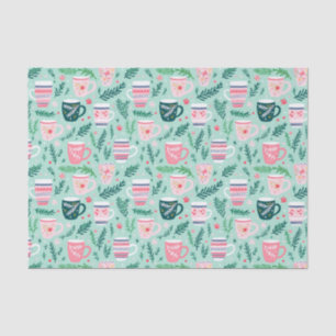 Preppy Pink & Green Christmas Mugs Tissue Paper