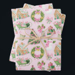 Preppy Pink & Green Christmas Wrapping Paper Sheets<br><div class="desc">PreppyPrint.com - This Christmas pattern brings a fresh, festive twist to traditional holiday designs. Featuring watercolor elements in vibrant shades of pink and green, it blends classic Christmas charm with a playful, modern palette. Transfer this design onto the products of your choice too! Please visit my designer store, PreppyPrint.com, for...</div>