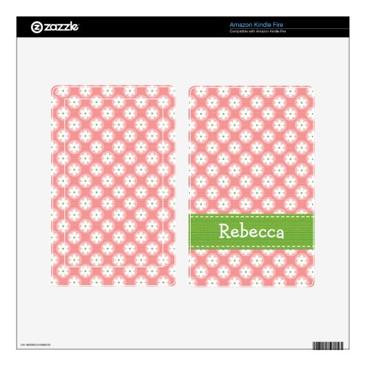 Preppy Pink Green Daisy Kindle Fire Skin (Product)