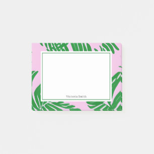 Preppy Pink Green Palm Tree Post-it Notes